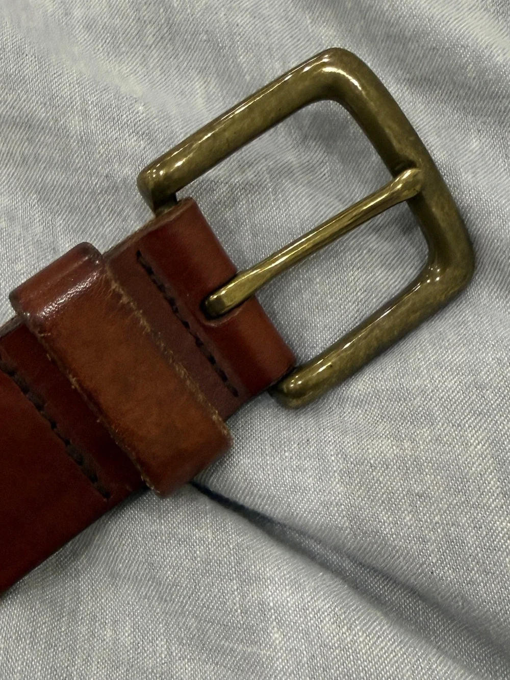 Lauren Ralph Lauren Men’s Belt with Solid Brass Buckle and RLL Stamp Size Medium